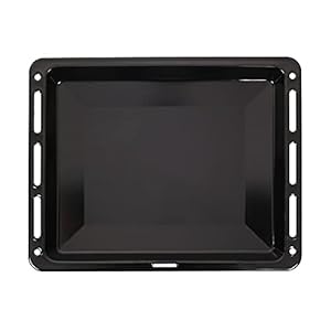 ICQN Backblech 460 x 370 x 30 mm Tief, Emailliert Fettpfanne für Backofen und Herd, Passend für Bosch Siemens Neff…