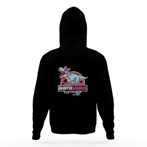 T-Rex Birthday Funny Auntie Saurus Dinosaur Cool Hoodies for Teen Girls Boys Lightweight Kangaroo Pocket Sweatshirt4