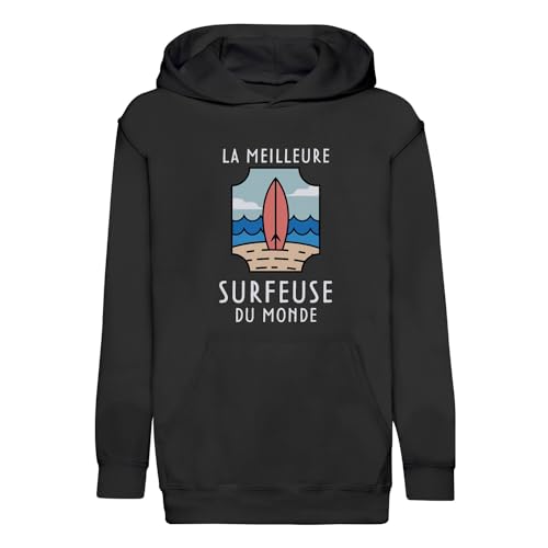 Sweat à capuche enfant premium de surf avec finitions haut de gamme pour fille