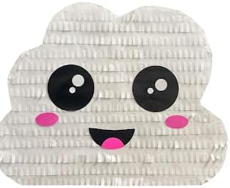 APINATA4U White Cloud Pinata, Handmade Gender Reveal Surprise Pinata, Pull String Baby Shower Party Supplies and Gift, Cloud Themed Party Decor, Boy or Girl Party Decorations, Gift for Him and Her