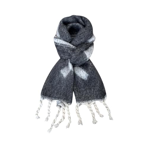 Generisch Bufanda de invierno cálida suave y acogedora bufanda para mujer, bufanda larga para otoño, bufanda de punto para mujer, elegante poncho capa acogedora, gris oscuro, Talla única