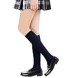 [MOOKISOO] ハイソックス 綿 スクールソックス 総丈35cm レディース 仕事用 女子高生 学生用 抗菌防臭 リブ編み 靴下 春、夏、秋、冬用 スクールハイソックス 通学通勤 耐久通気性 ひざ下 cosplayや制服用