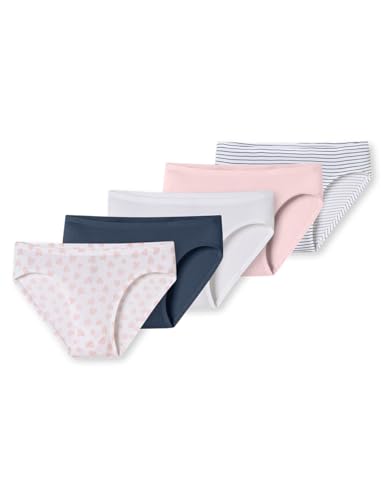 Schiesser Mädchen 5 Pack Slips Unterhosen - 95/5 Organic Bio Baumwolle Größe 92 Bis 140 Unterwäsche, Sortiert 8_181800, 128 EU
