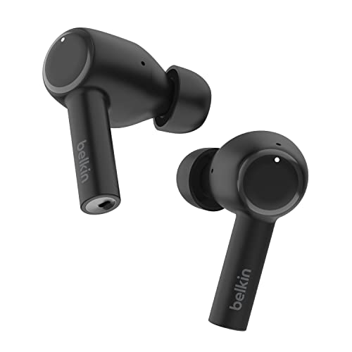 Belkin Écouteurs SoundForm™ Pulse avec suppression du bruit de fond (sans fil, étui de recharge sans fil, trois micros par écouteur, IPX5, résistance à...