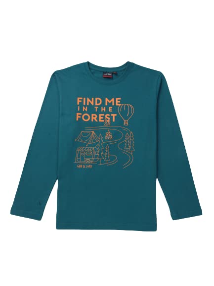 Image of Gini & Jony Boys Purple Printed Cotton Half Sleeves T-Shirt