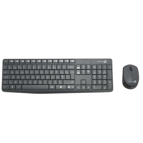 Kit de teclado y ratón óptico inalámbrico de 2,4 GHz con diseño AZERTY belga