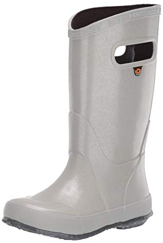 BOGS Kids Rainboot Waterproof Rain Boot, Glitter-Silver, 7 US Unisex Toddler