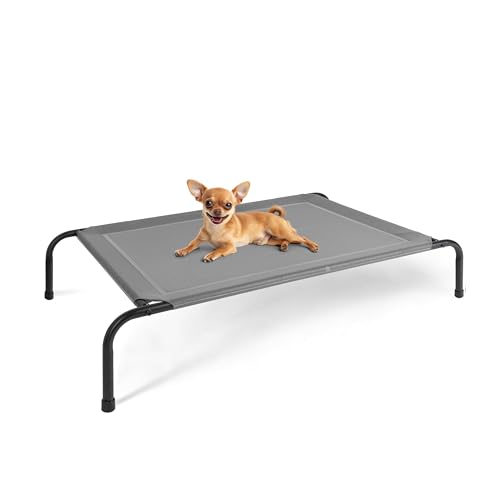 YSSOA Cooling Breathable Elevated Dog Bed, No-Slip Feet, Metal Frame, Indoor and Outdoor, 42x25.2x...