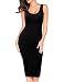 JJ Perfection Women's Scoop Neck Slim Fit Sleeveless Stretchy Tank Midi Dress BLACK S