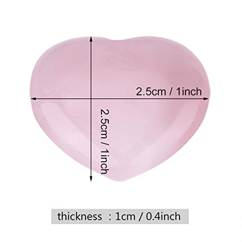 4 Stuks Rozenkwarts Gesneden Hartvormige Kristal Healing Stone Halfedelsteen Edelsteen Decor Craft Pink - Afbeelding 6