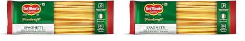 Image of Del Monte Foodcraft Spaghetti Pasta (100% Durum Wheat - No Maida), 400 /500 grams (Pack of 2), rice