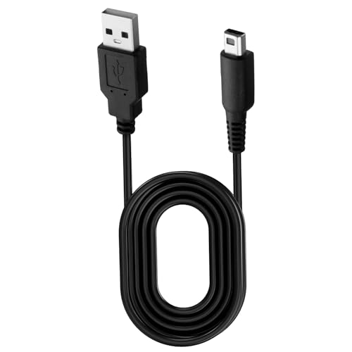 Ucfalfo - Charger for Nintendo 3DS 1.2M USB Cable, Charger for 3DS/DSi/2DS XL, Compatible with New 3DS, 3DS XL, DSi, and 2DS Series, Fast Charging Accessory for Nintendo DS, Black Quality Compact Strong Power