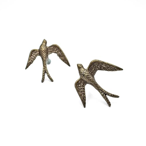 BROOK AND BIRCH Antique Brass Bird Drawer Knob Metal Animal