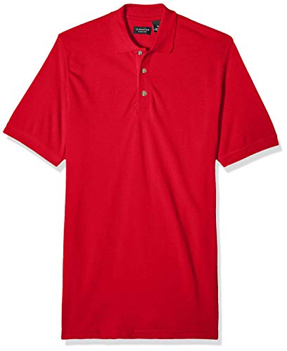UltraClubs Men's Classic Pique Polo, Red, 4X