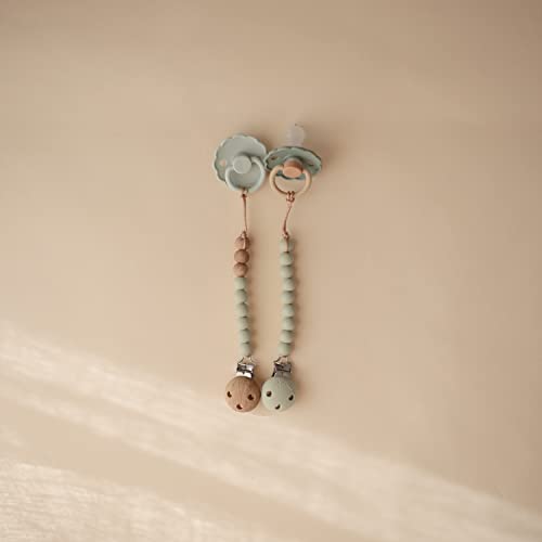 Image of mushie 100% Silicone Baby Pacifier Clip BPA Free | Hera (Sage)