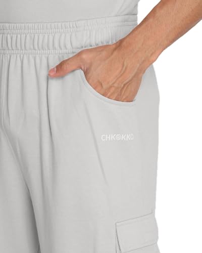 Image of CHKOKKO Men Casual Track Pant Regular Fit Lower with Pocket LightGrey 5XL