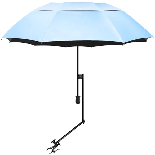 XLINGZA UPF 50+ Beach Umbrella with Adjustable Universal Clamp