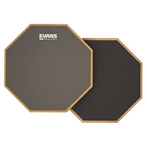 Evans RF12D RealFeel – Drum Practice Pad – Drum Pad – Drummer Practice Pad – Gum Rubber & Neoprene, 2 Sided, 12 Inch…