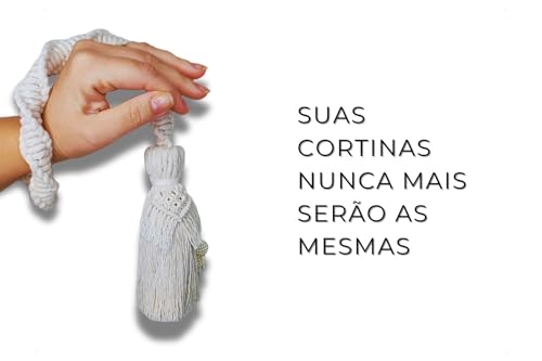 Prendedor de Cortina de Macramê Kit 2 Peças Abraçadeira de Cortina para Sala de Estar Quarto Presilh