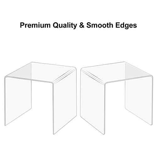 Boxalls 2 Set Acryl Display Risers, Klare Produktstände für Sammlungen, Schmuck Display Riser Regal Showcase für Cupcake Candy Dessert Tischdekorationen