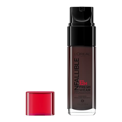 L'Oreal Paris Makeup Infallible Up to 32 Hour Fresh Wear Lightweight Foundation, 545 Ebony, 1 Fl Oz, Packaging May Vary - image 1