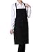 Gespout - Grembiule da cucina senza maniche, tinta unita, adatto per adulti, con 2 tasche disponibili, 58 x 72 cm, colore: Nero