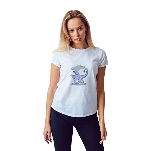 Buy Desi Vastra Women's Polycotton Half Sleeve Graphic White Cute Dino  Printed T-Shirt at Amazon.in