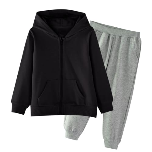 Girls Boys 2 Piece Tracksuit Full Zip Hoodies and Sweatpants Athletic Jogging Sweatsuits Outfits Clothing Set for 2-15 Years