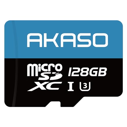 AKASO 128GB U3 MicroSDXC Speicherkarte Kompatibel mit Action Cam, Smartphone, Tablet, Dashcam und Überwachung Kamera