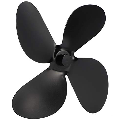Metal de 4 Hojas para Chimenea, Piezas de Repuesto de Aspa de Ventilador para Estufas, 4 Aspas para Madera/Quemador De LeñA/Chimenea(Negro)