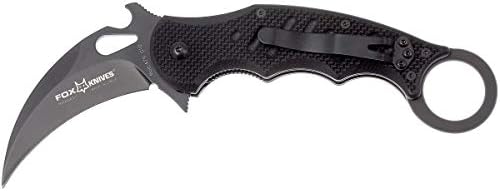Fox 479 G10 folding karambit with Emerson Wave deployment and tiger claw blade