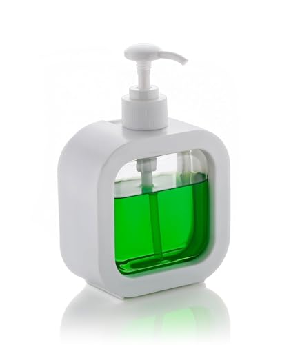 Image of Hand Soap Dispenser Multipurpose Liquid Soap Refillable Plastic Dispenser,Shampoo,Dish Wash,Shower Gel Lotion for Bathroom,300Ml (White 1pcs)
