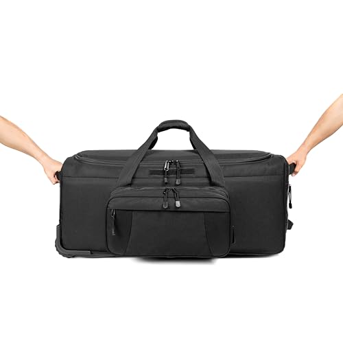 Mountain Land 120L Tactical Duffle Bag Rolling Duffle Bag with Wheels And Handle(Black)3