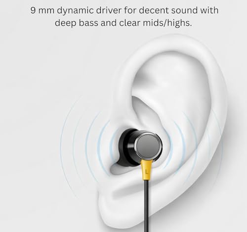 Image of Original Wired Earphone Compatible Realme Buds 3 Powerful Bass Sound HD Mic Braided Cable Noise Blocking Frame Soft Rubber Tips Long Comfort