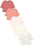 TupTam Baby M&auml;dchen Langarmshirt 5er Set, Farbe: Punkte_Braun_Wei&szlig;_Gr&uuml;n_Pilze, Gr&ouml;&szlig;e: 68