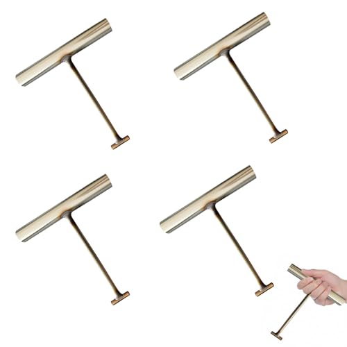 4 Pcs Heavy Duty Manhole Lifting Keys T-shape Manhole Lid Lifter Hooks Drain Grate Pull Hooks for Well Lids Silver