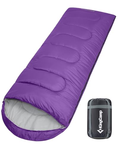 KingCamp Saco de Dormir de 1 kg, Ligero, cálido, para niños y Adultos, para 3 a 4 Estaciones del año, para Camping, Senderismo, con Bolsa de Transporte
