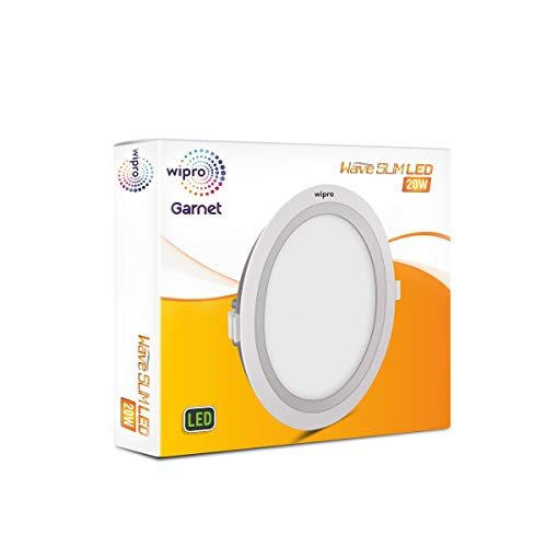 Image of Wipro D712030 Garnet 20-Watt Wave Slim Panel Light (Warm White, Yellow, Round)