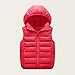 Ayolanni 4t girls coat Puffer Vest for Girls Fashion Zip up Sleeveless Hooded Jacket with Pocket Youth Fall Jackets Warm Kid Winter Clothes Red 9 Years