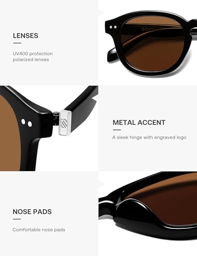 Image of SOJOS Retro Vintage Polarized Sunglasses for Women Men, Classic Square Panto Shades SJ2626