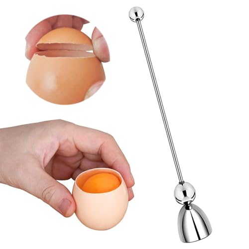 Egg Shell Remover Egg Opener Stainless Steel Egg Cracker Topper Eggshell Cutter Stainless Steel Kitchen Tool for Soft-Boiled Eggs and Egg Crackers Boiled Egg Cutter