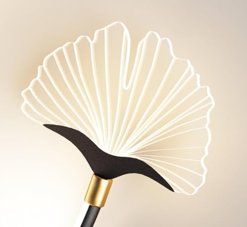 Image of Ginkgo Leaf LED Wall Light 3-Color CCT (Warm + Natural + Cold White) Metal & Acrylic Wall Lamp for Bedroom Living Room Home Decor