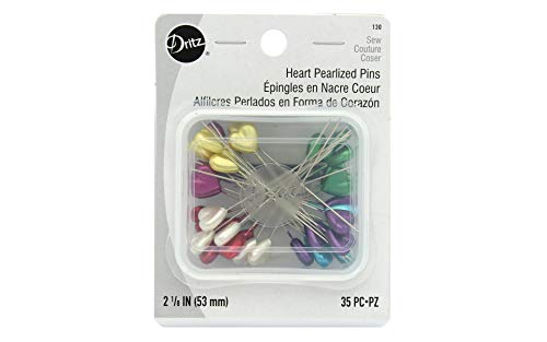 Dritz Pearlized Pins in Metallo, a Forma di Cuore, Misura: 34, 35 Pezzi