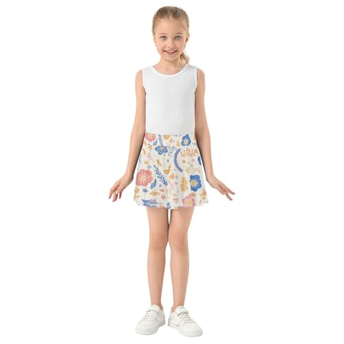 Girls Tennis Skirts with Built in Shorts Flowy Little Girl Skort Kids Cheer Skirt with Pockets3