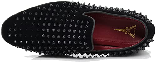 SAKO Men Vintage Spikes Sparkle Formal Tuxedo Stage Fashion Slip On Loafer Dress Shoes3