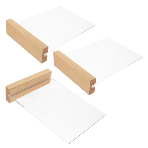 Porte-panneaux en acrylique VALICLUD en T avec base bois pour menu (lot de 3)