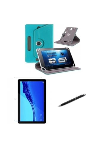 Tablet, Lenovo Tab M10 TB-X306F 10.1"Standlı Kılıfı+ Kırılmaz Ekran Koruyucu+Dokunmatik Kalem Turkuaz