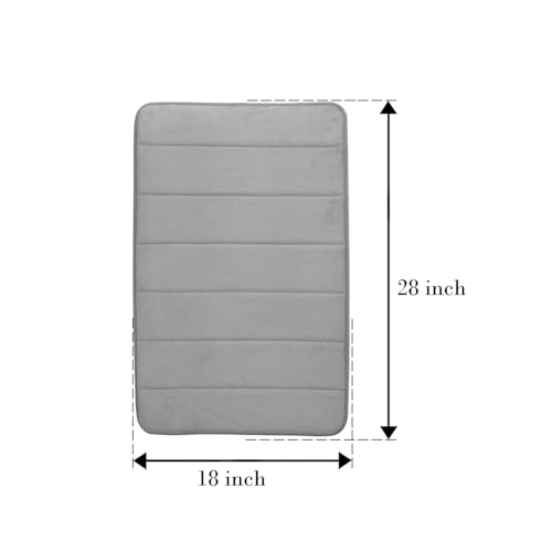 Image of BEAR GRIPS Memory Foam Bathroom Door Mat, Non-Slip, Anti Skid, Ultra Soft, Super Water Absorption, Thick and Easy to Dry (Size: 45 X 70 cm, Color: Light Grey) - Pack of 2