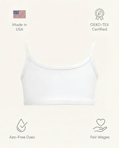 Image of City Threads Girls Bikini Top Only UPF 50+, Bathing Suit Top for Girls, Made in the USA