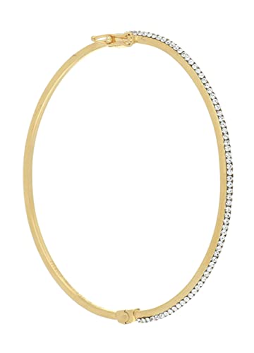 18kt Gold and 925 Sterling Silver Bracelet with Luminous Crystals (yellow gold with white stones)2